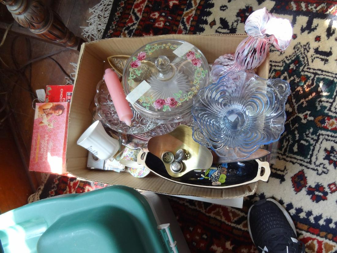 Box lot of misc. glass, etc. (1 of 2)