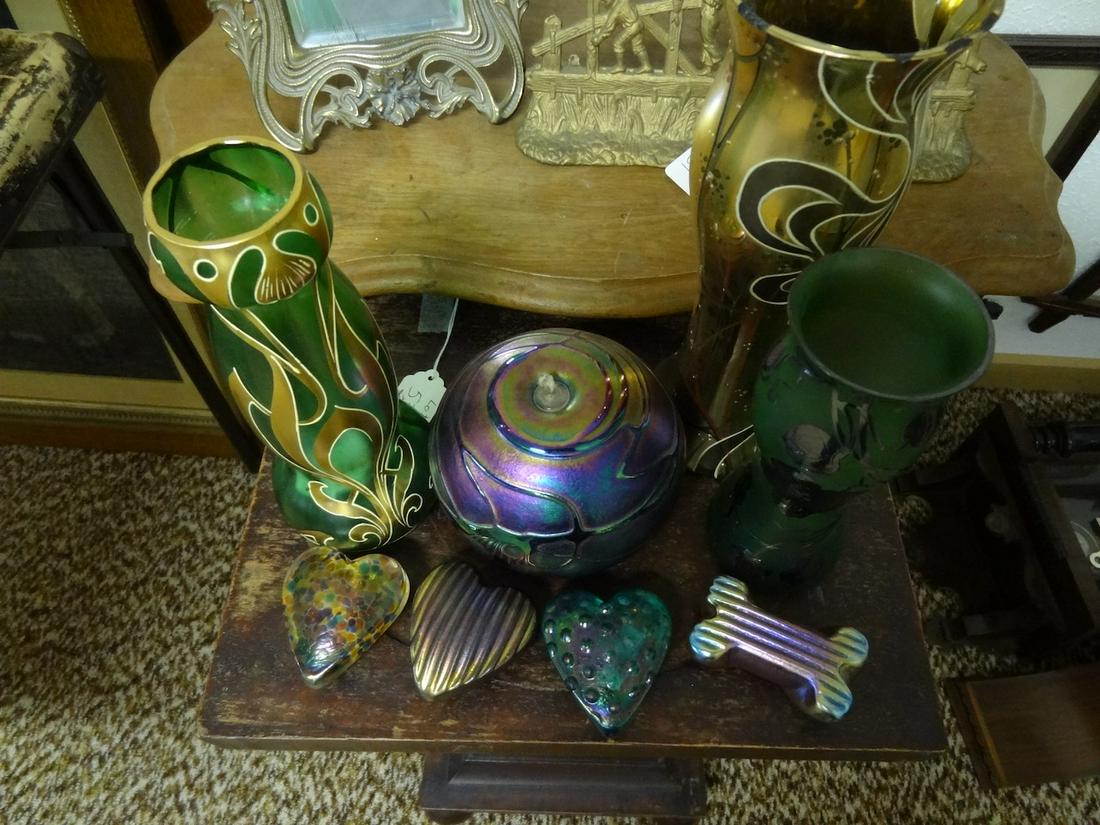 8 pieces of early art glass (1 of 2)
