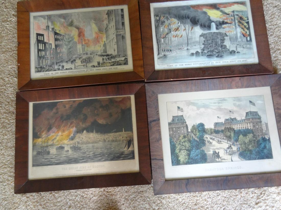 4 Currier & Ives framed lithos (1 of 3)