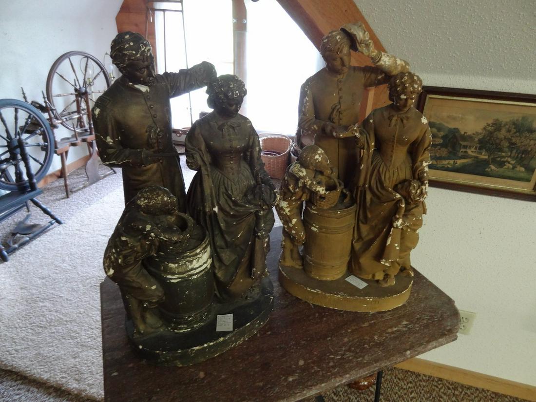 2 John Rogers sculptures & a marble top stand (1 of 3)