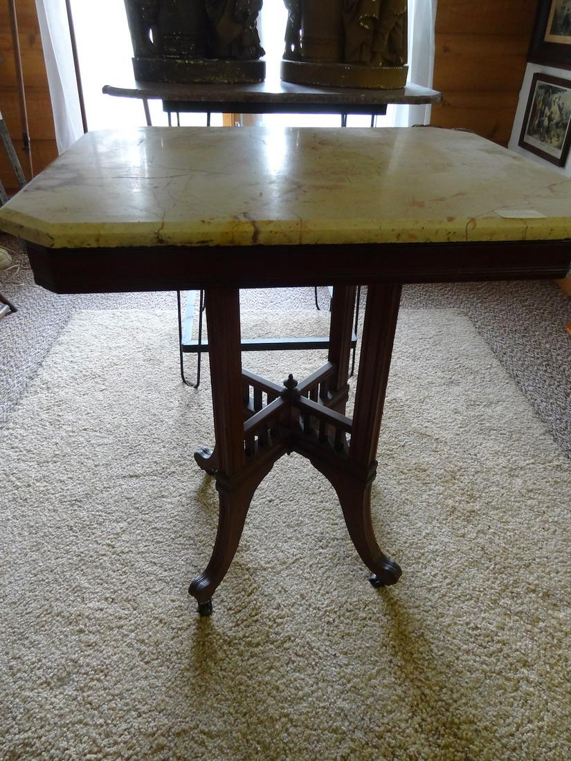Small victorian table w/ marble top (1 of 3)