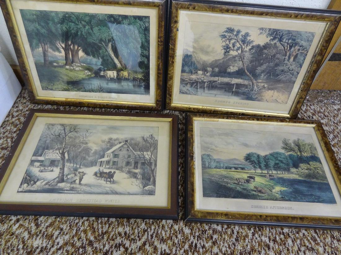 4 Currier & Ives framed lithos (1 of 3)