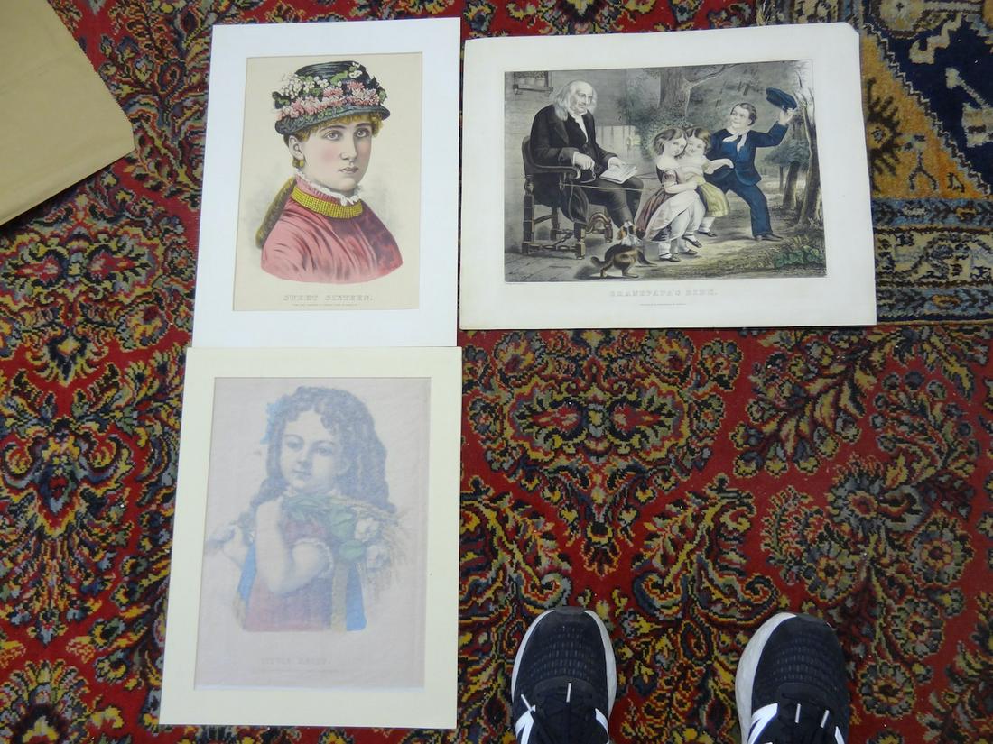 3 Currier and Ives unframed lithos (1 of 4)