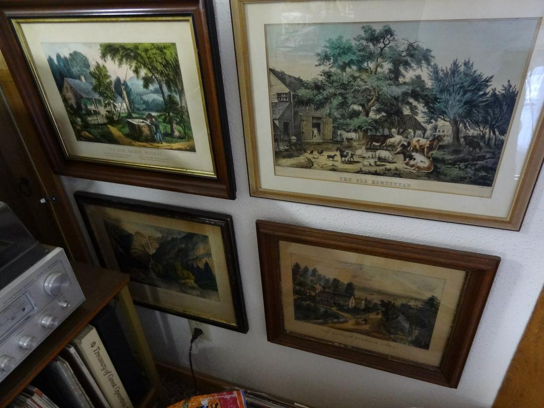 4 Currier & Ives framed lithos (1 of 3)