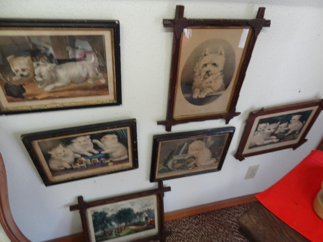 6 Currier & Ives framed Lithos (1 of 3)