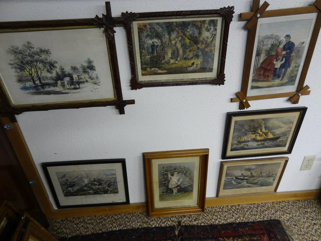 7 currier & ives framed lithos (1 of 4)