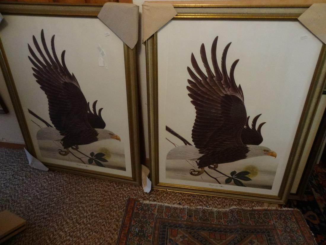 2 soring eagle framed signed prints (1 of 3)