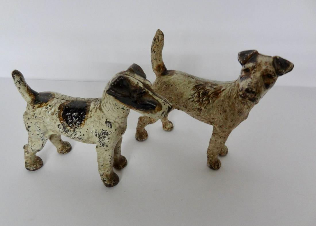 2 Cast Iron Boston Terrier Doorstops: Largest 9" Tall X 8" Long