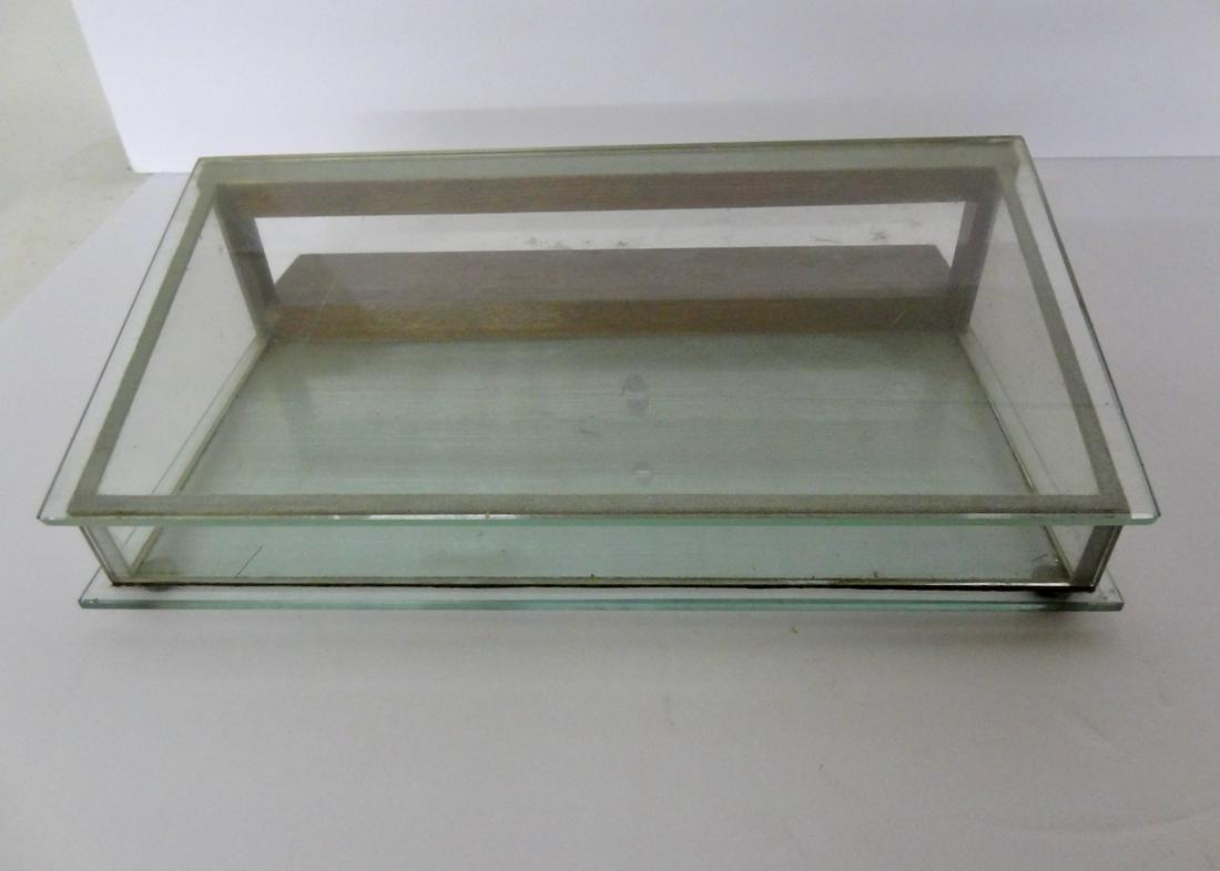 Small Country Store Oak & Glass Gum Showcase: 15 1/2" X 8 1/2" X 4 1/2" Tall w/Angled Top