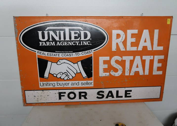 United Farm Agency Real Estate Sign Tin