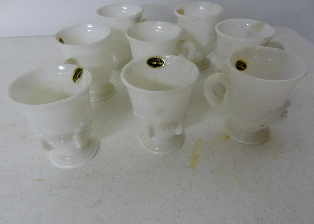 8 Cambridge Swan Cups: With Original Labels- Each 3 1/2" Tall