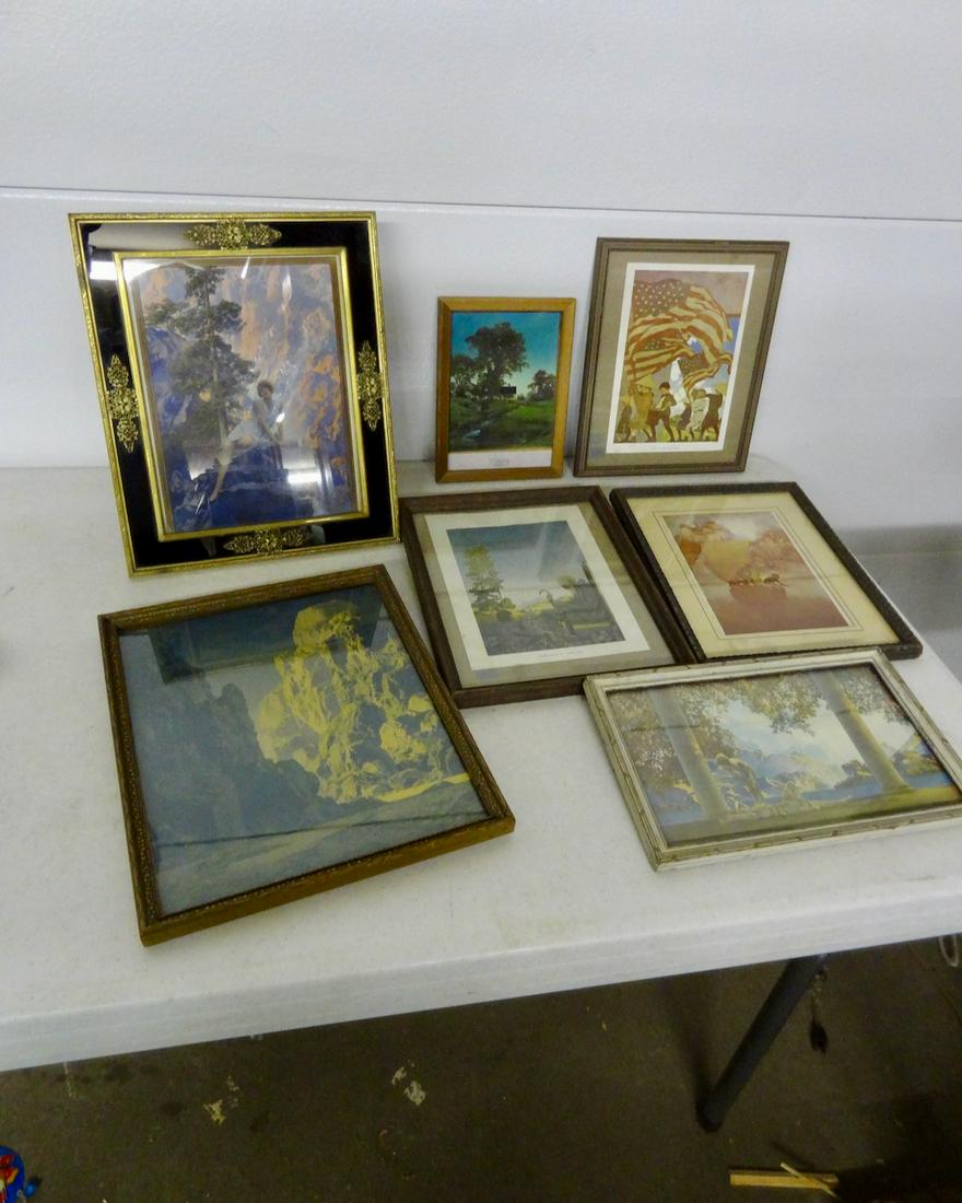 7 Framed Maxfield Parrish Prints: Largest 10" X 12"
