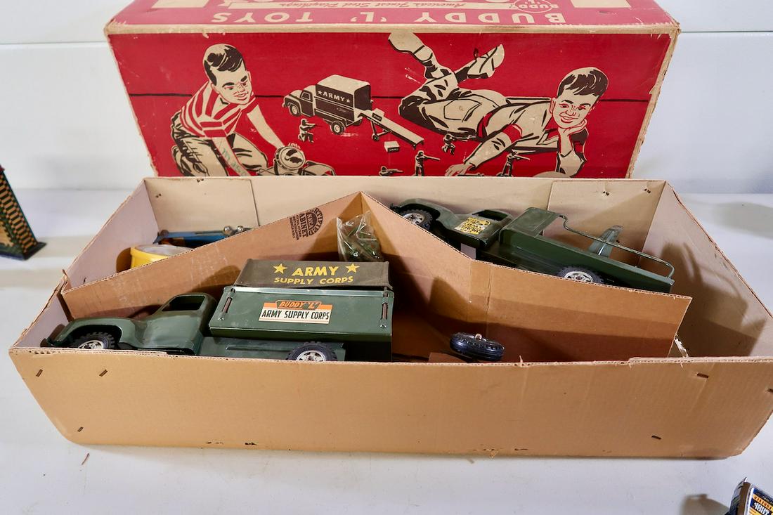 Buddy L Army set in Original Box: Attic Find- 30" X 14" Box Size