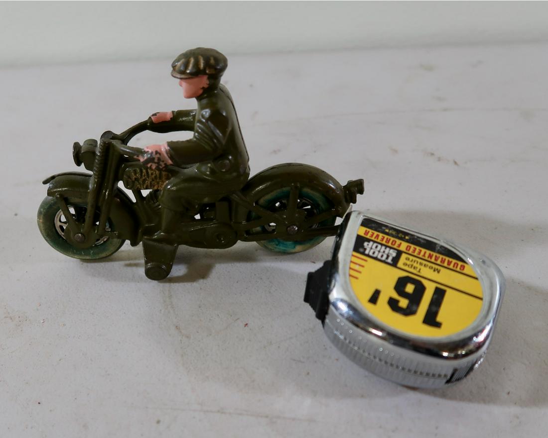 Harley Davidson Motorcycle w/Rider: 7" Long X 4 1/2" Tall