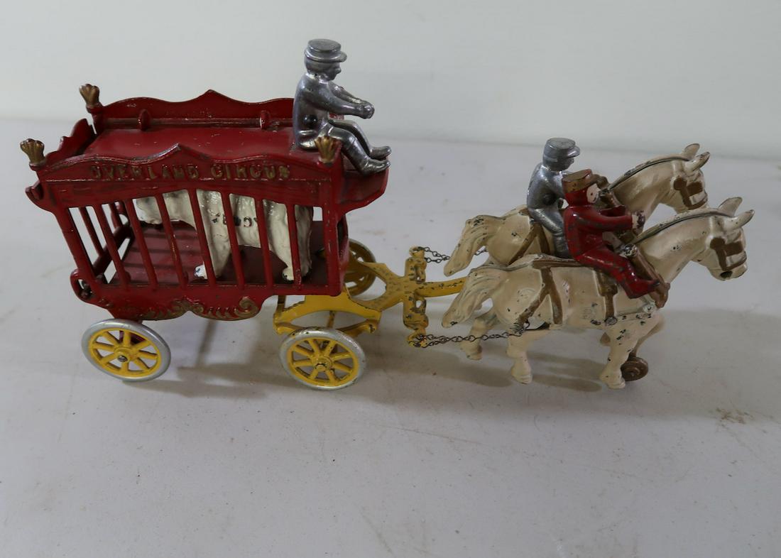 Overland Circus Horse Drawn Cast Iron Toy: 14" Long X 8" High X 4" Wide