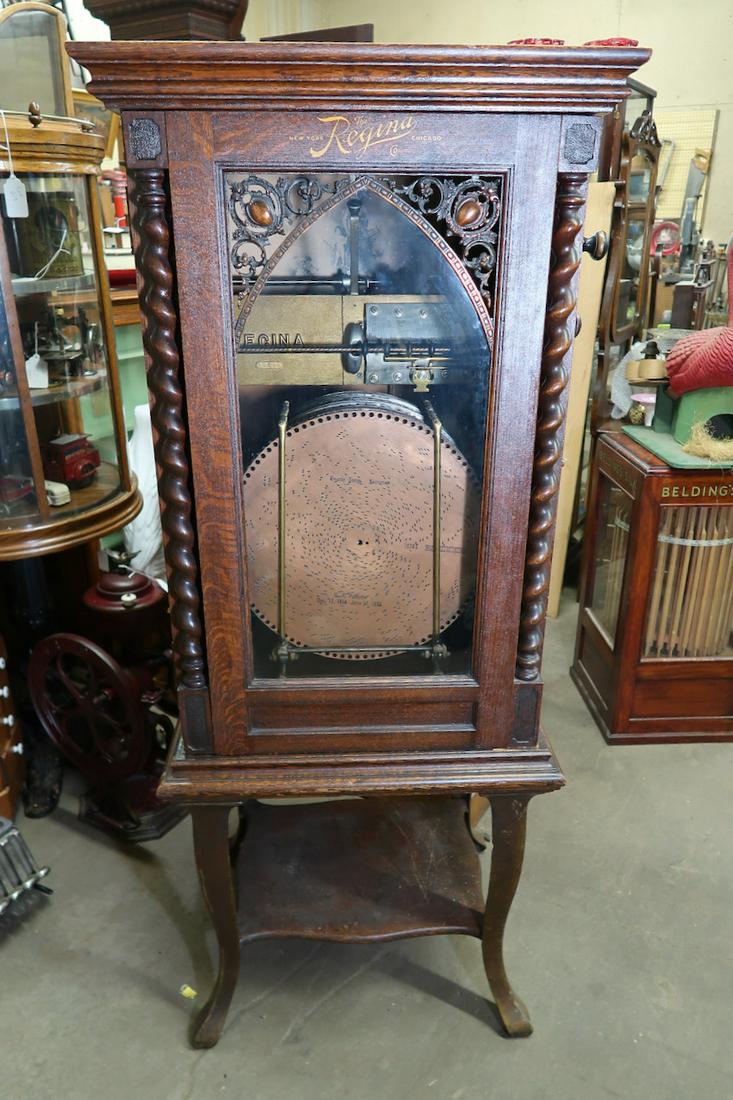 Rare Coin Operated Regina Automatic Changer Music Box: Comes with 12 Discs- 25" Wide X 62" Tall X 21" Deep