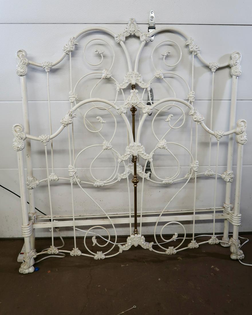 Heavily Ornate Clawfoot Iron Bed: Full Size- 5 Ft. Tall Headboard- 54" Wide with Rails