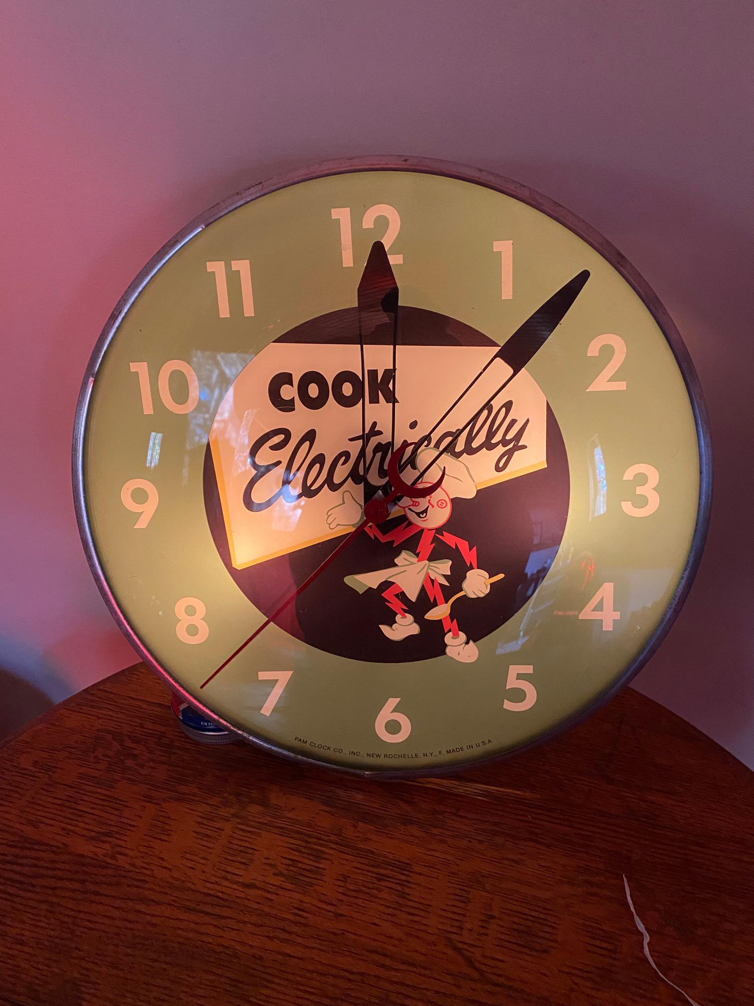 Ready Kilowatt Advertising Clock: 16" Round