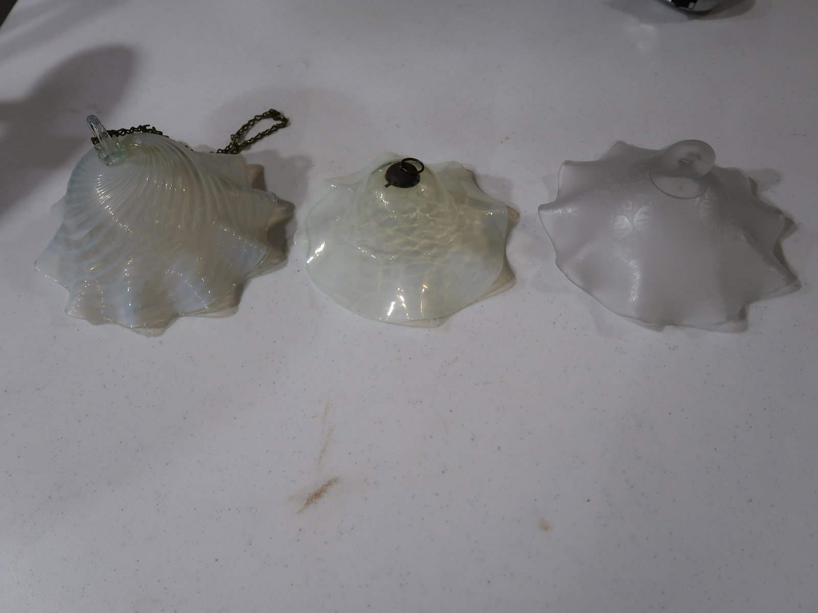 3 Victorian Hanging Lamp Smoke Bells: Tallest 5"