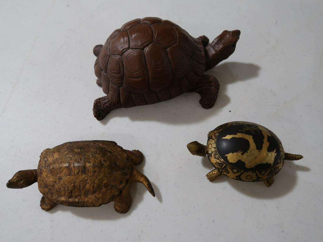 3 Early Turtles (1 Cast Iron & 1 Bell) (1 of 4)