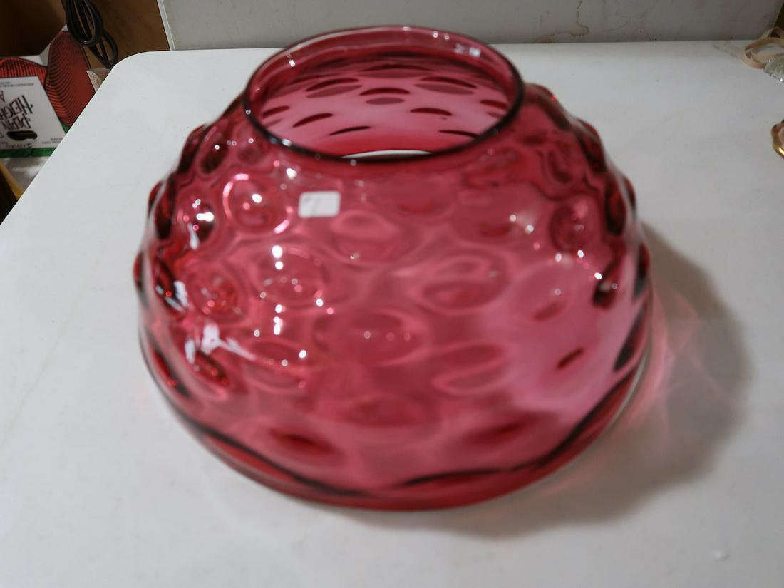 14" Cranberry Hanging Lamp Shade (1 of 2)