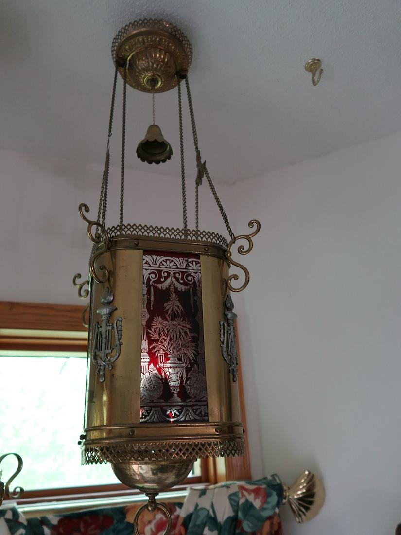 Etched Glass Victorian Hall Light (1 of 3)