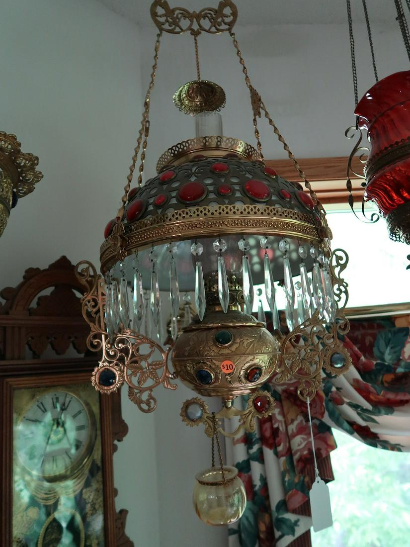 Jeweled Victorian Hanging Lamp (1 of 3)