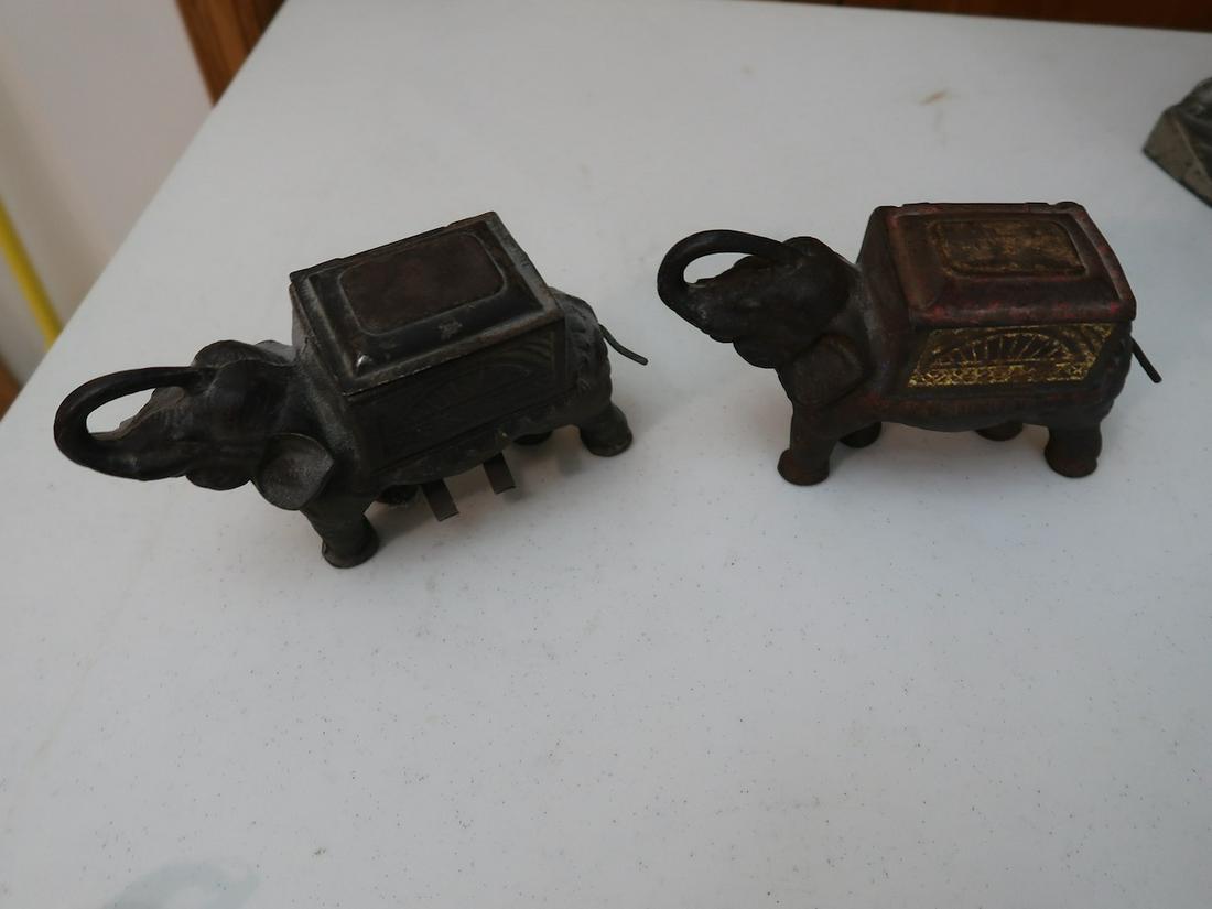 2 Elephant Cast Iron Cigarette Dispensers (1 of 3)