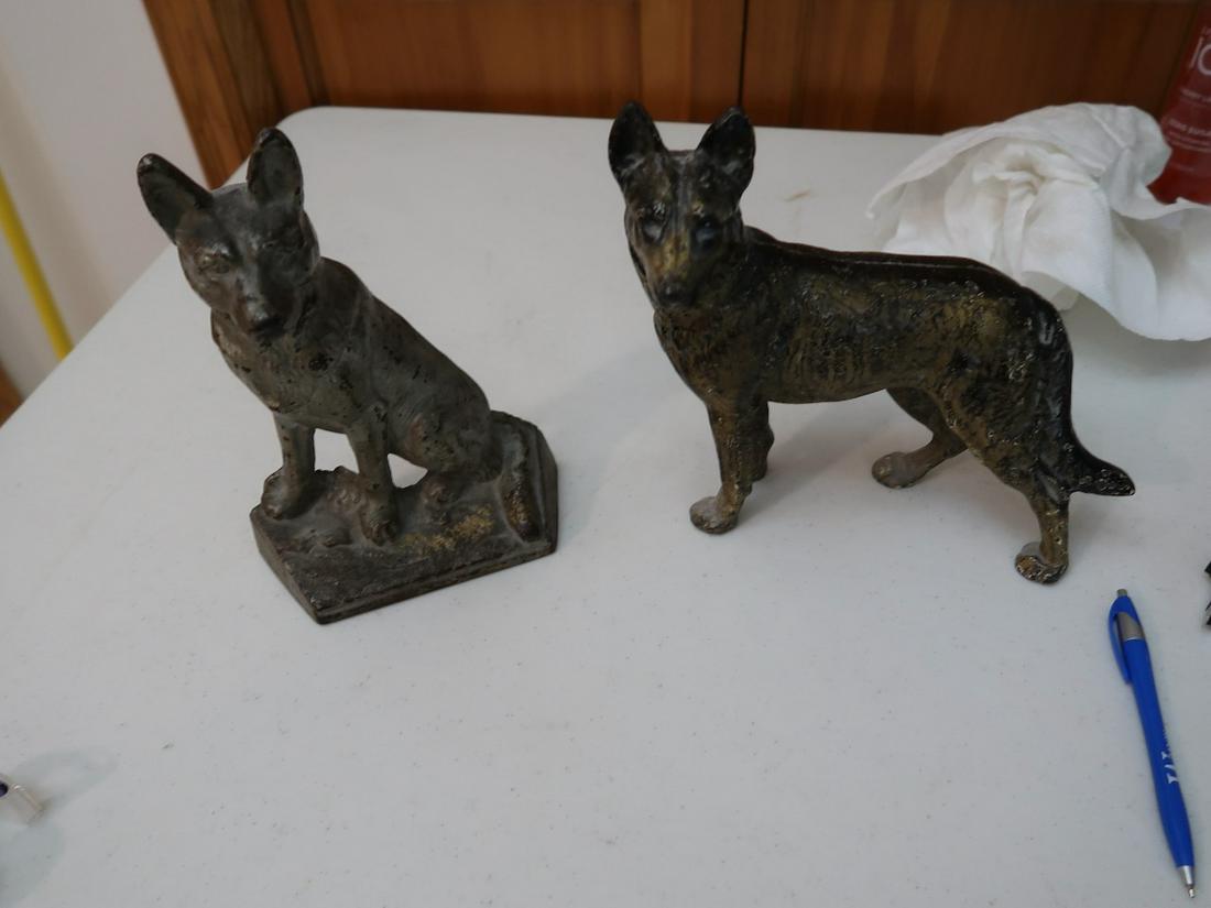 2 Cast Iron Dog Door Stops: 9" Tall x 10 Long