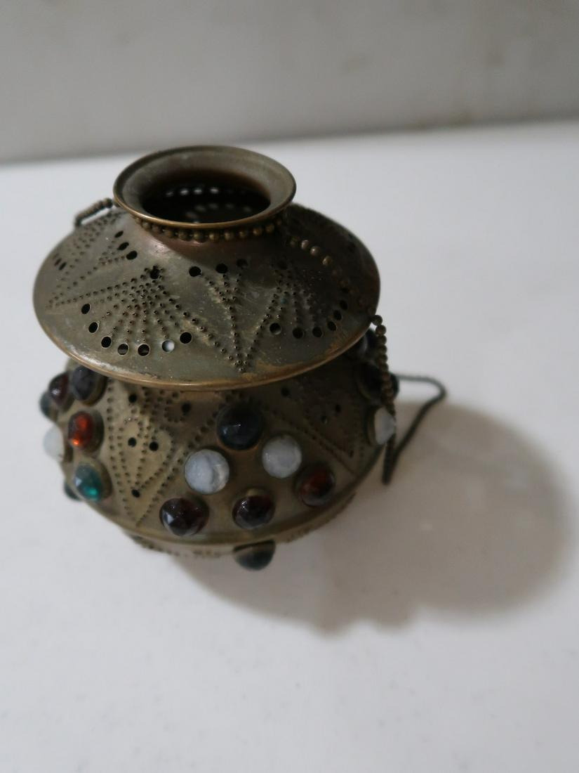 Jeweled Incense Burner: 5.5" Tall x 5" Round