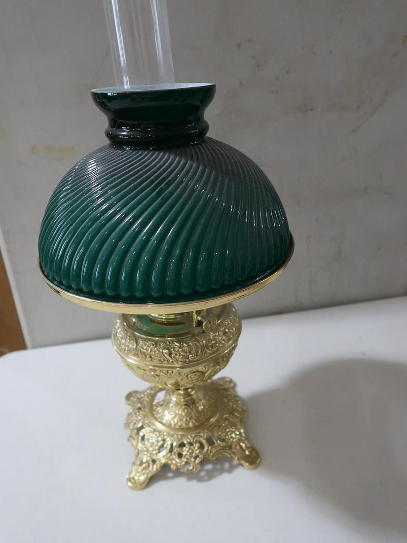 Restored Bradley & Hubbard Lamp w/ Green Case Glass Shade (1 of 3)