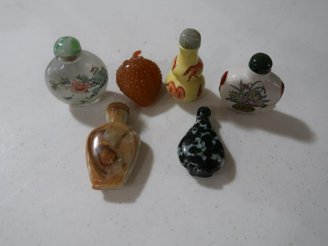 6 Chinese  Snuff Bottles (1 of 3)