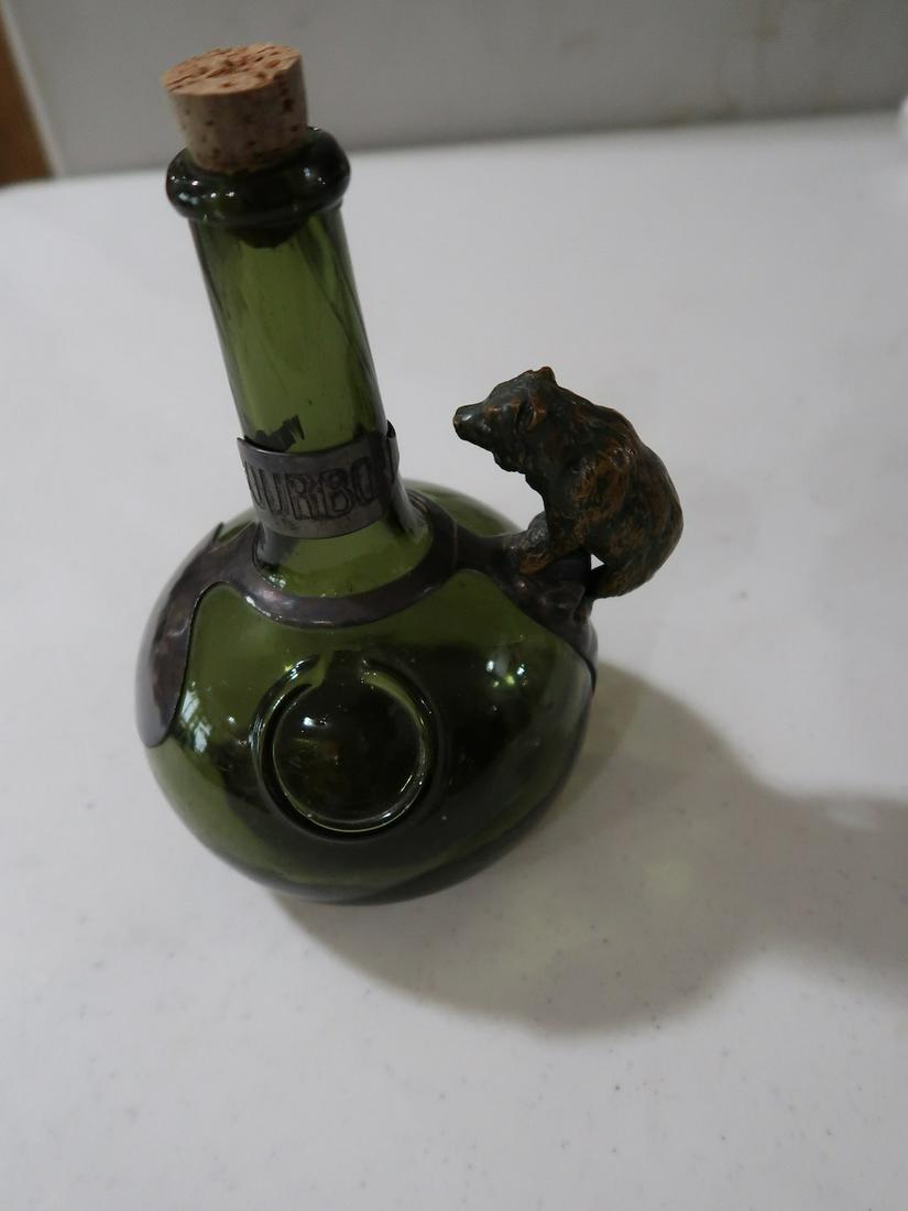 Early Sterling Bear Bourbon Bottle: 8' tall x 6" Round