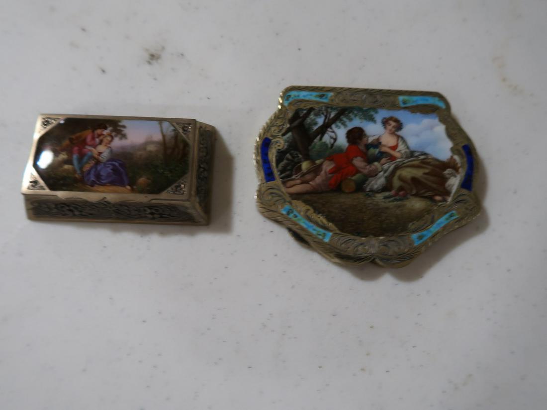 2 Silver and Enameled Compacts (1 of 3)