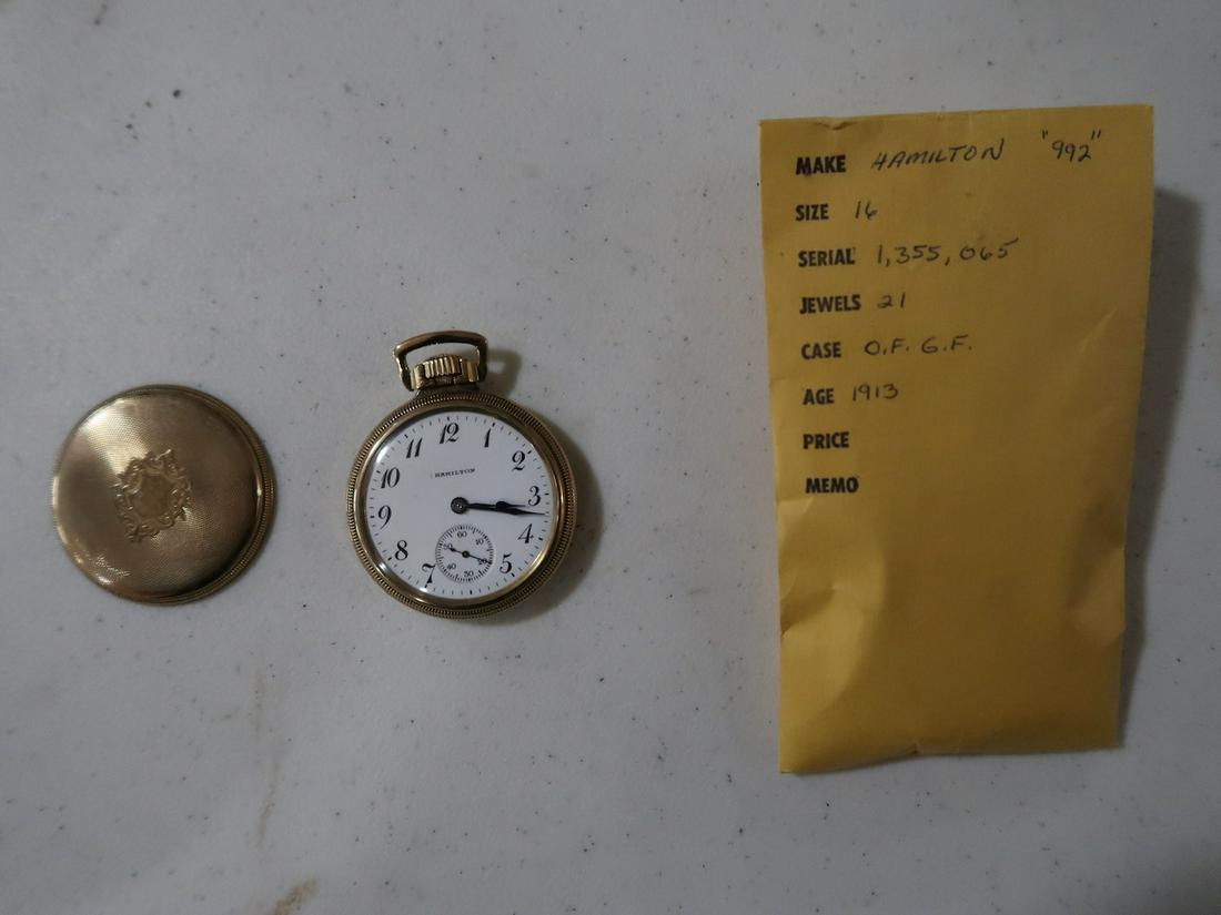 Hamilton 21 Jewel Pocket Watch Montgomery Dial (992) Age: 1913: 16 Size
