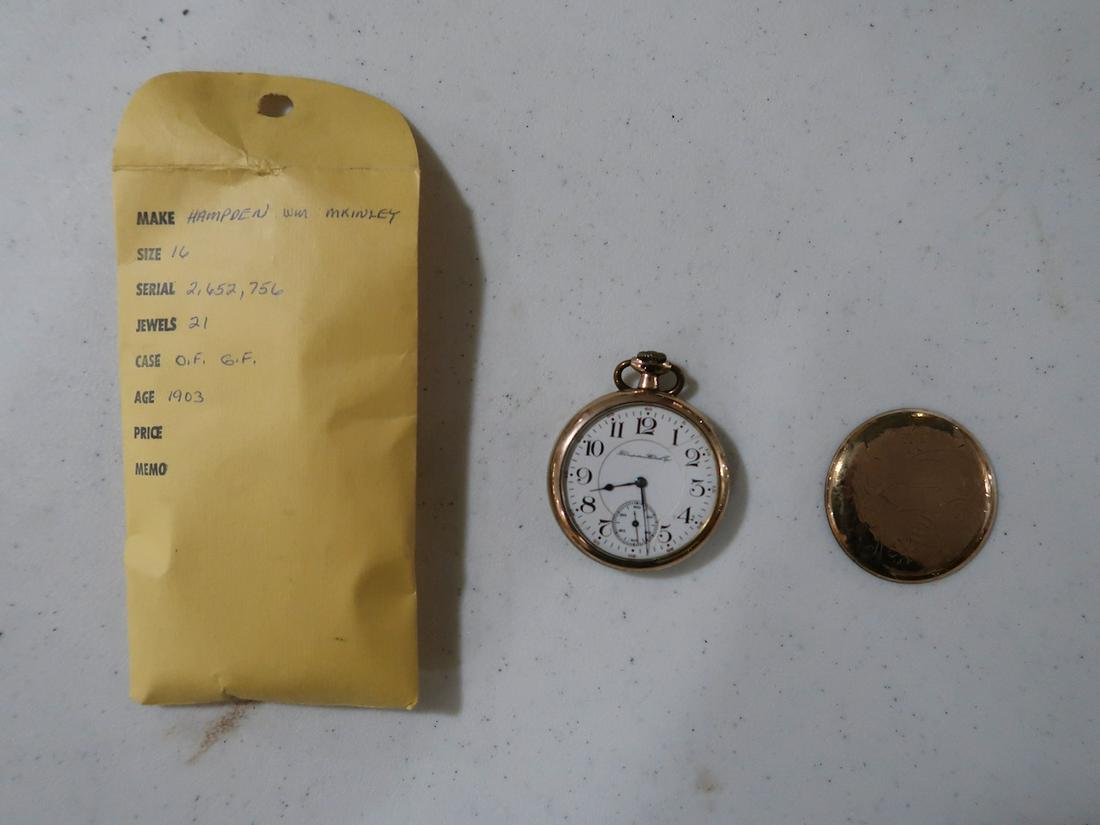 Hamilton 21 Jewal Pocket Watch Mkinley Age: 1903: 16 Size