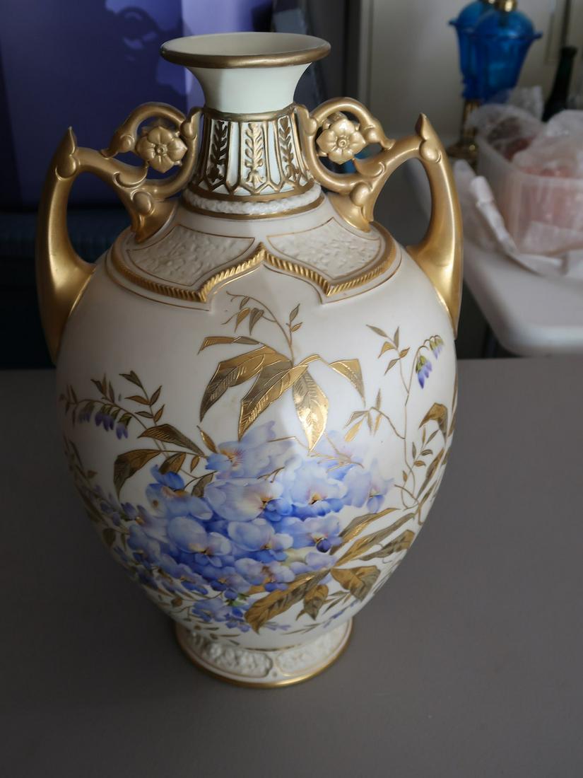 Large Decorated 2 Handled Vase (Marked on Base) (1 of 3)