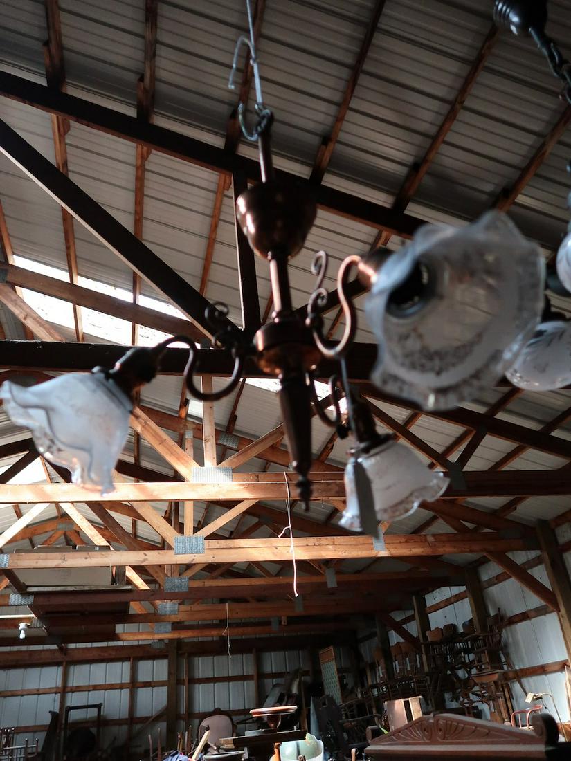 3 Arm Copper Finish Ceiling Fixture (1 of 4)