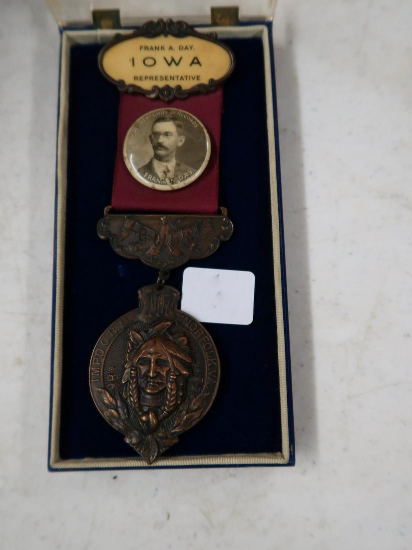 Frank Day Iowa Representative Badge (marked GCUS, dated 1907 Impd Norfolk, VA) (1 of 3)