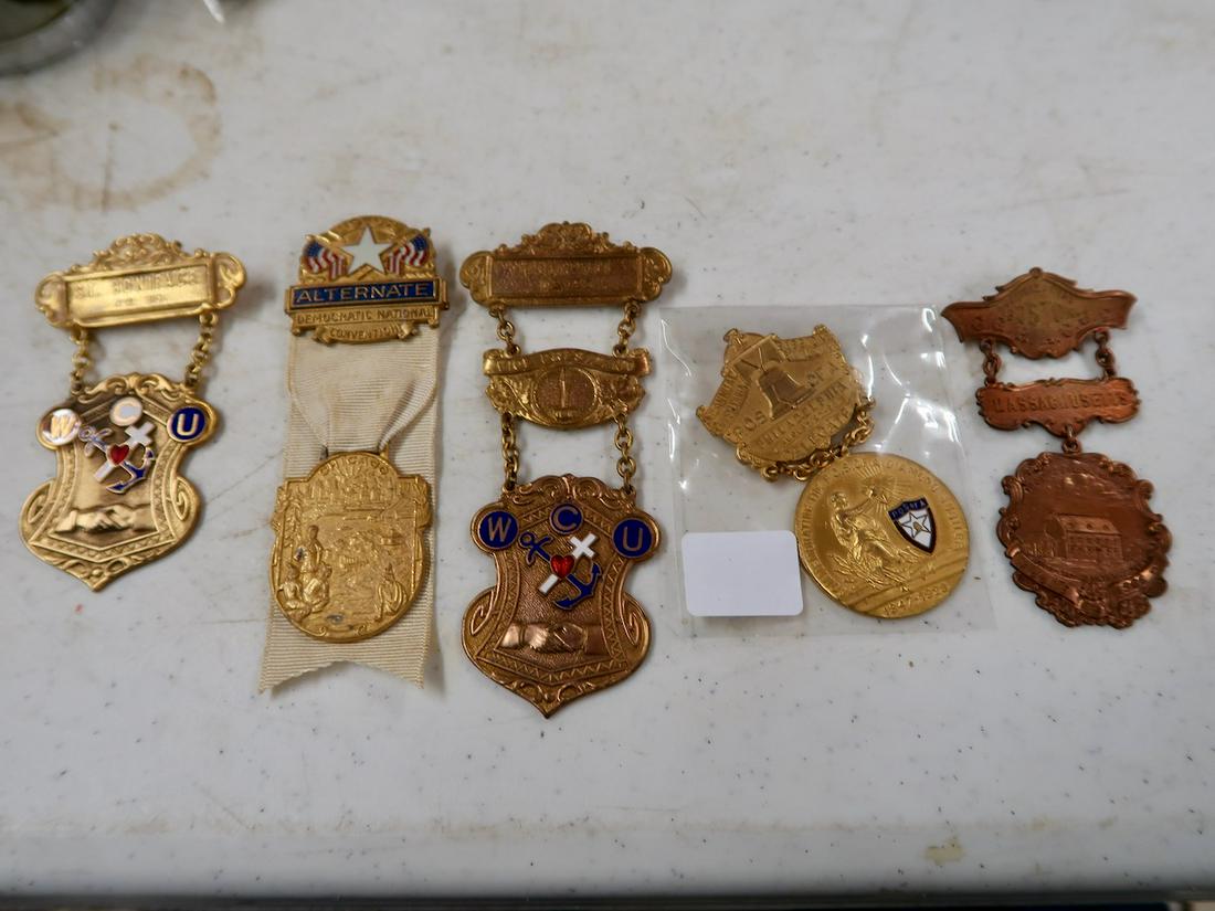 5 Delegate Badges (Earliest from 1923 Jubilee Com. P.O.S of America (1 of 3)