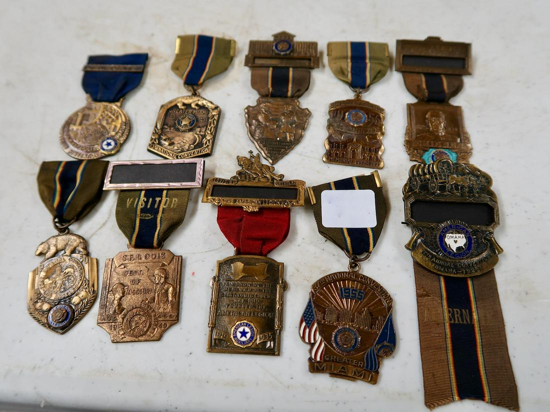 10 American Legion Badges: from 1925 to 1950s