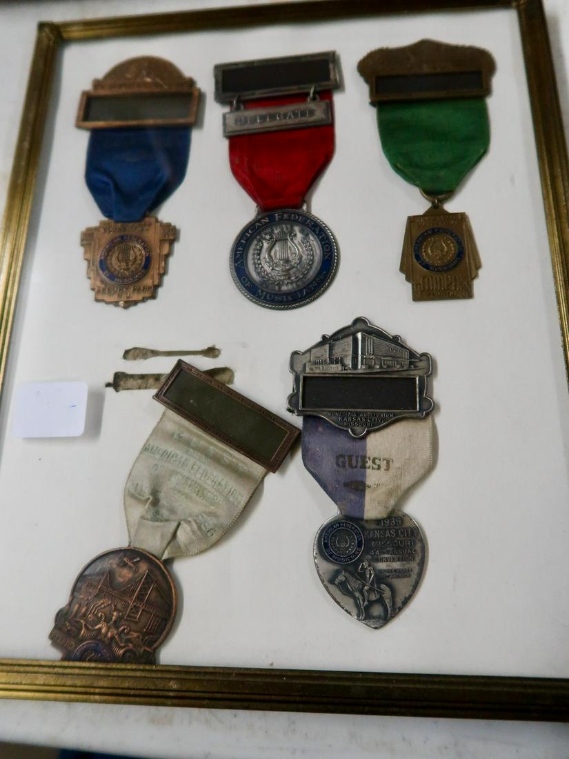 5 Framed Delegate Badges of Musicians (1 of 2)