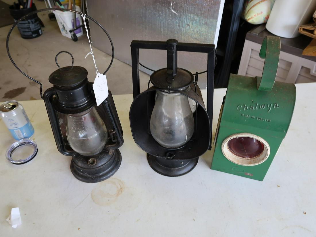 3 Dietz Barn Lanterns: Largest 17" tall