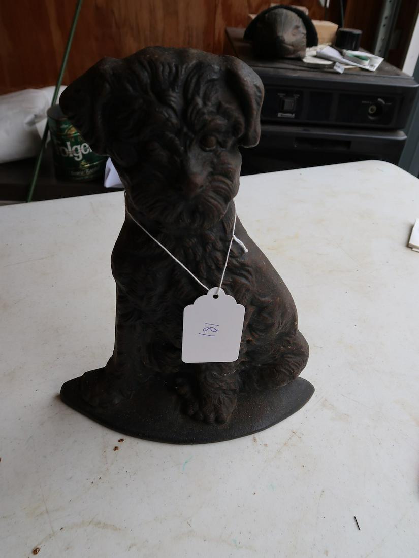 Large Cast Iron Dog Door Stop: 12.5" x 10.5"