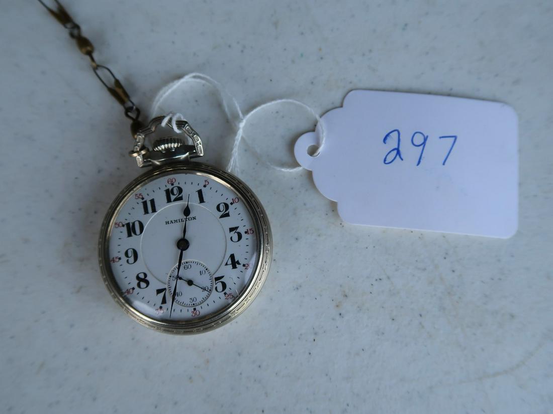 Hamilton 21 Jewel Pocket Watch: 2" Round