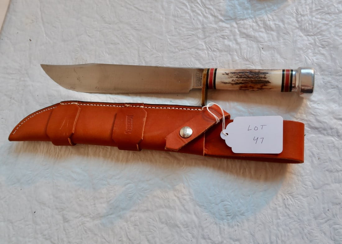 Large Marble Buck Knife in Case: 15.25" Long