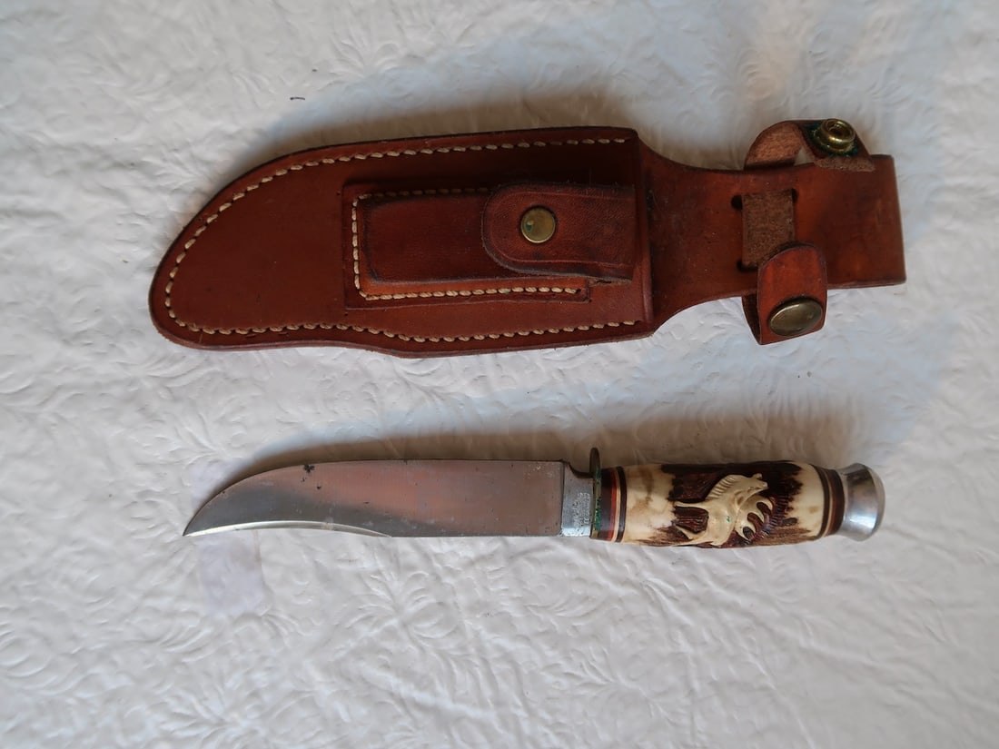 German Carved Handled Bowie Knife (1 of 4)