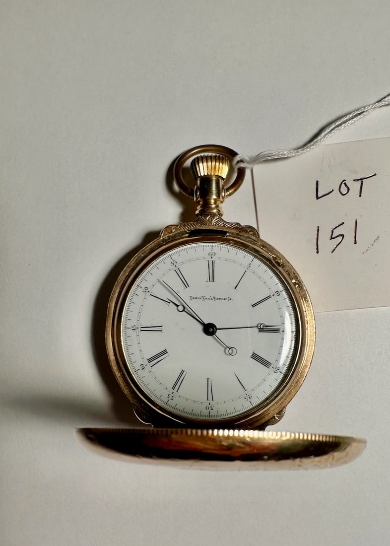 Elgin 14K Gold Hunter's Case Pocket Watch w/ Crown Mark #940465 (1 of 5)