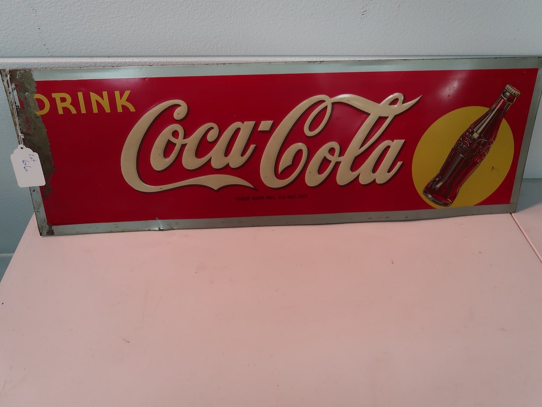 Early Drink Coca Cola Tin Advertising Sign (1 of 4)