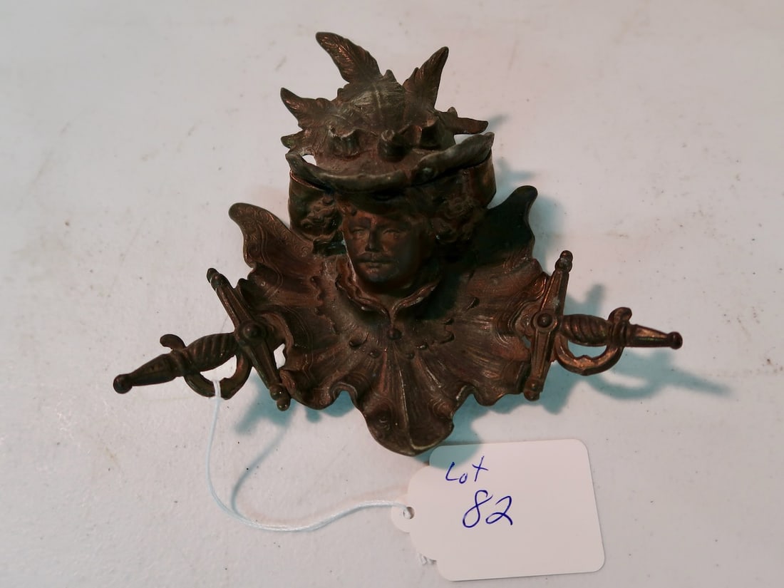 Early Soldier Cast Iron Inkwell (1 of 3)